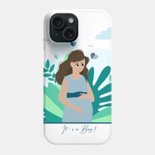it's a boy! Pregnancy announcement illustration Phone Case