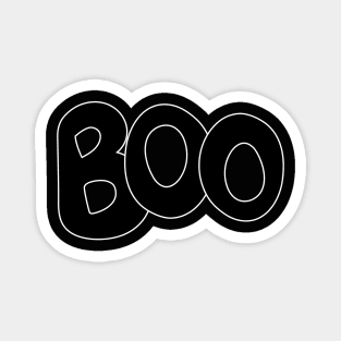 BOO text art in black bubble letters Magnet