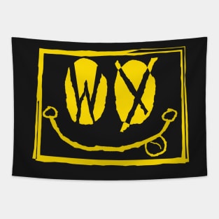 WY Eyes Wyoming Grunge Smiling Face Yellow Tapestry