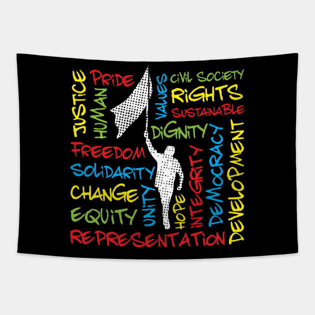 Civil Rights Activist Theme Tapestry by jazzworldquest