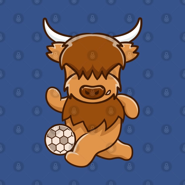 Highland cow as a soccer player by GuavanaboyMerch