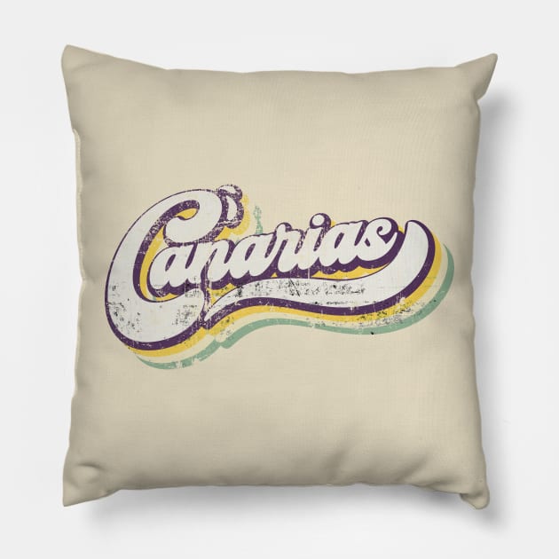 Retro Canary Islands Pillow by Creatum