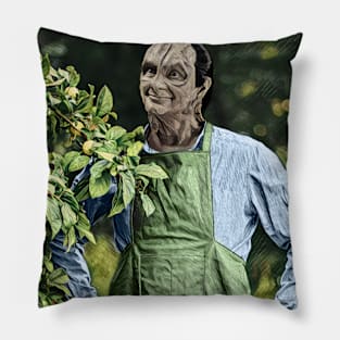 Murder Lizard Spy in the Garden Commissioned Work Pillow