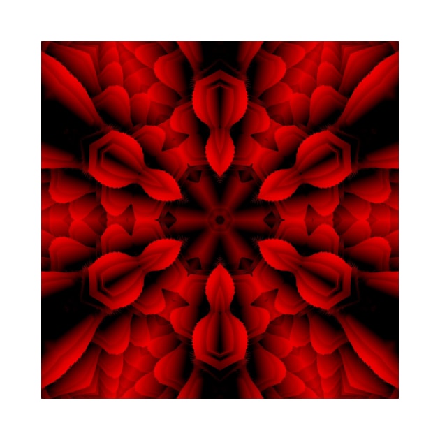 scarlet and red hexagonal floral fantasy design by mister-john