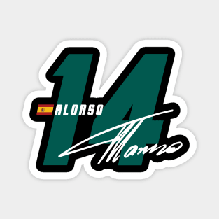 Fernando Alonso 14 Signature Number Magnet