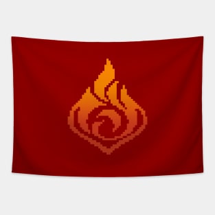 Pyro Elements Genshin Impact Pixel Art Tapestry