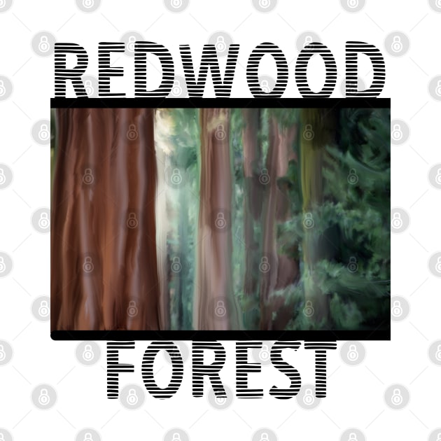 Redwood Forest Painting by Slightly Unhinged