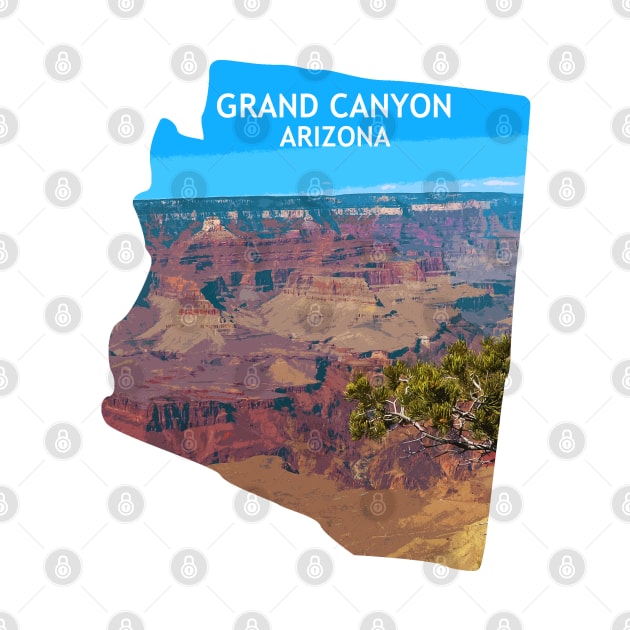 Grand Canyon Arizona map Grand Canyon photo Arizona tourism by BoogieCreates