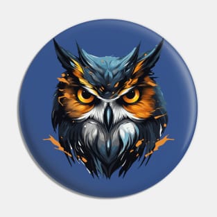 Cool Owl Portrait Pin