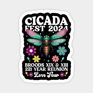 Cicada Fest 2024 Broods XIX & XIII Entomology Cicada Lover Magnet