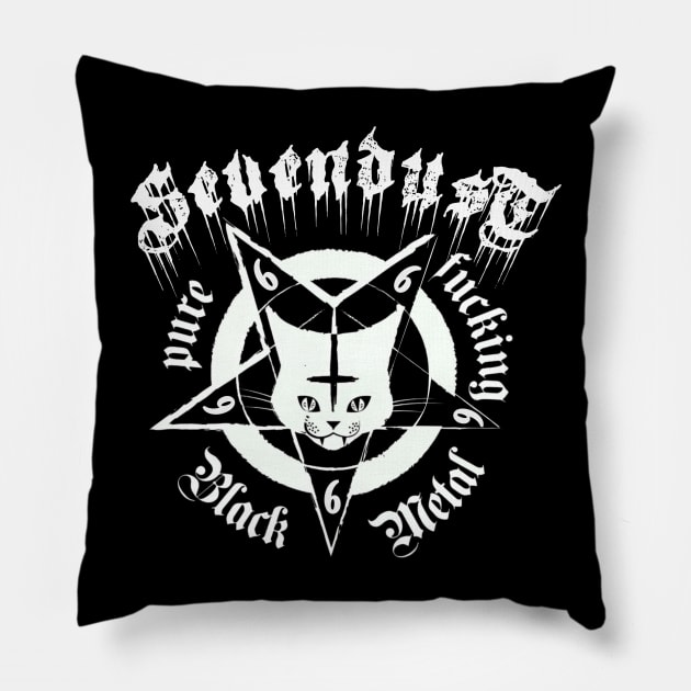 Cat metal sevendust Pillow by alea crew