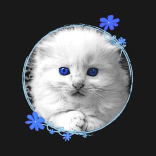 White Kitten Portrait T-Shirt