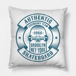 Skateboarding logo in retro style Pillow