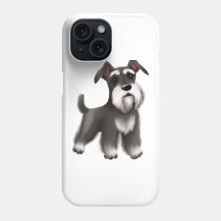 Cute Miniature Schnauzer Drawing Phone Case