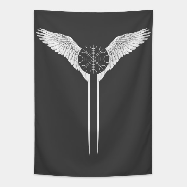 Valkyrie-Helm Of Awe Tapestry by ValhallaDesigns