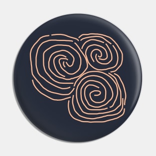 Celtic Spiral Irish Roots Peach Fuzz Line Drawing Pin