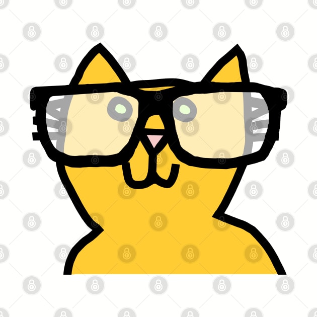 Cat in Glasses by ellenhenryart