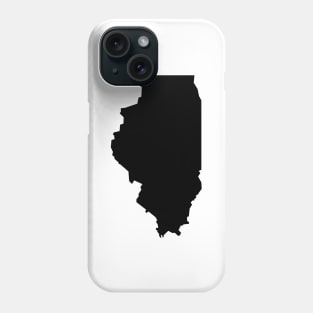 Illinois map in black Phone Case