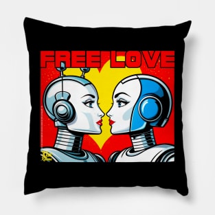 free love robots Pillow