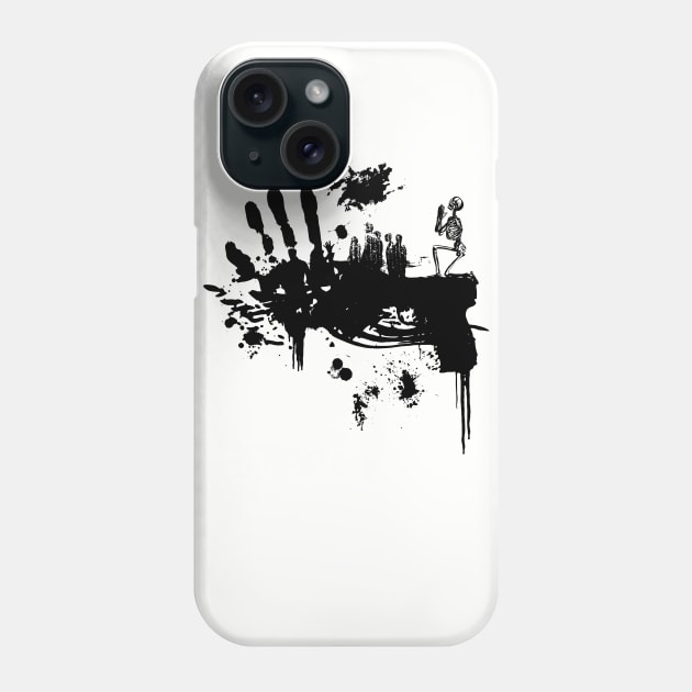 Bloody Guns - Skeleton Blood Splatters and Drips Phone Case by ddtk