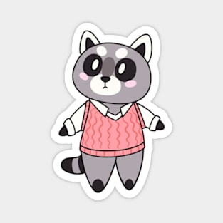 Chibi Raccoon Critter Magnet