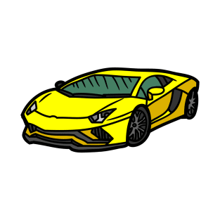 Draw of yellow italian supercar T-Shirt