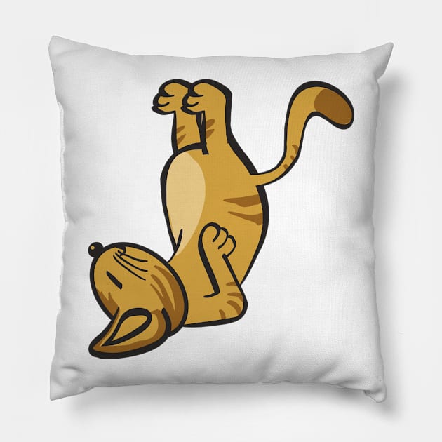 Cat In Different Yoga Poses Pillow by KsuAnn