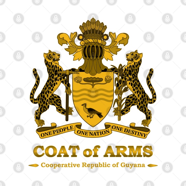 Guyana Coat of Arms Gold by IslandConcepts
