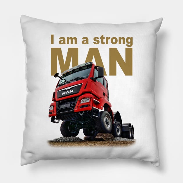 Strong MAN TGS 41.480 8x8 Brown - Trucknology Days Pillow by holgermader