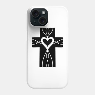 Religious Cross Faith line Art Heart Design Phone Case
