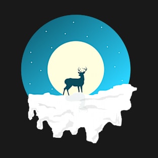 silhouette of a deer in winter T-Shirt