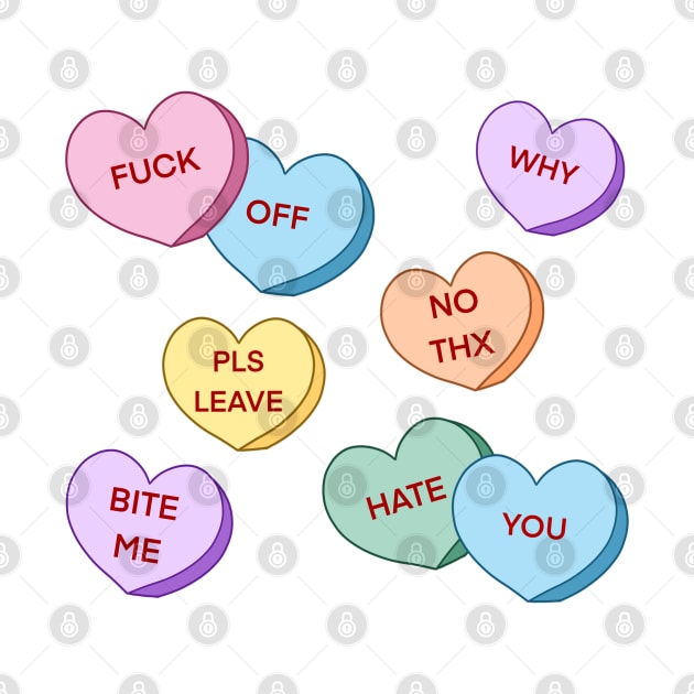 Rude Candy Hearts Pattern by scrambledpegs