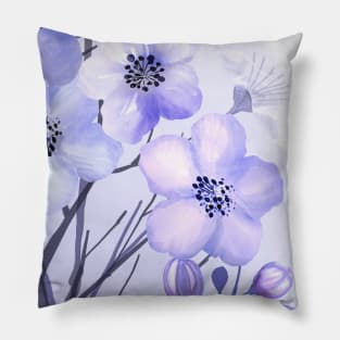 Violet Floral Art Pillow