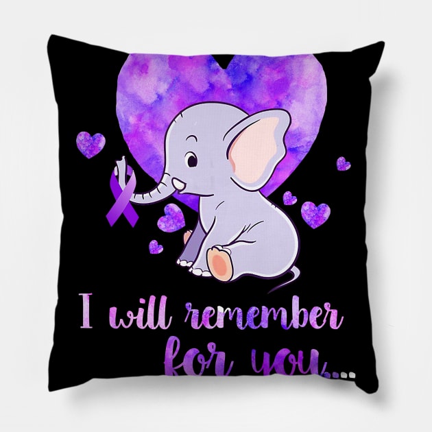 ELEPHANT HEART RIBBON ALZHEIMER AWARENESS Gift Pillow by thuylinh8