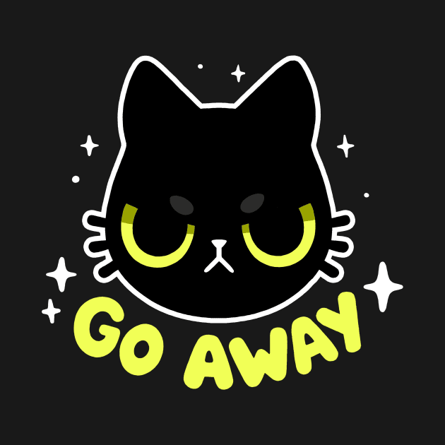 Go Away - Cute Angry Black cat - Sassy Kitty by BlancaVidal