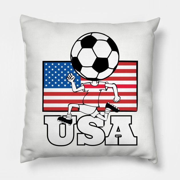 Soccer Fan with Flag Kid Pillow by atomguy