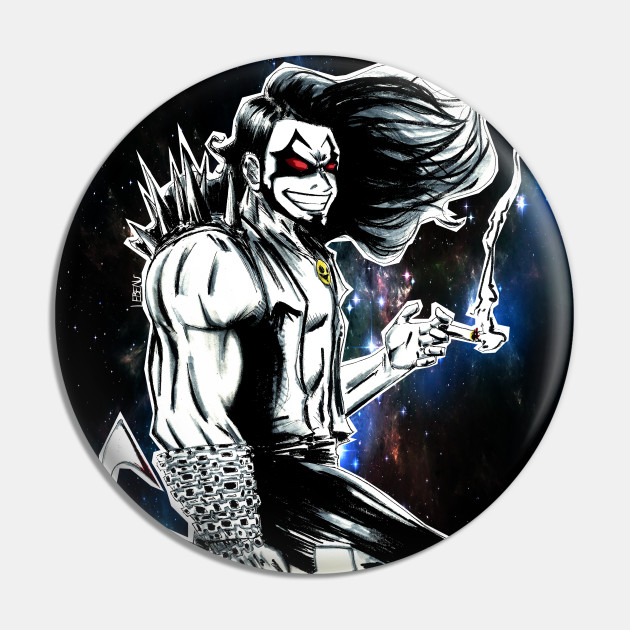 Lobo The Bounty Hunter In The Galaxy Lobo Pin Teepublic