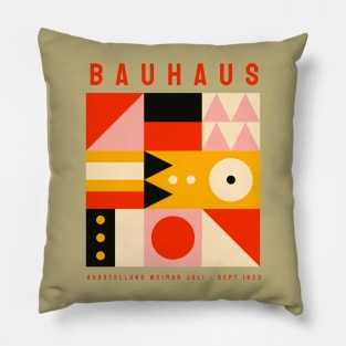 Art Deco Bauhaus Architecture Vintage Poster Pillow