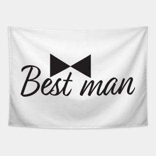 Best man text and Bow tie Tapestry