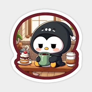 Morning Coffee Penguin Magnet