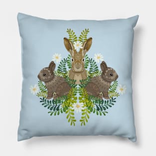 Cute bunny damask Pillow