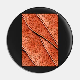 Brown Ornamental Leather Stripes, natural and ecological leather print #62 Pin