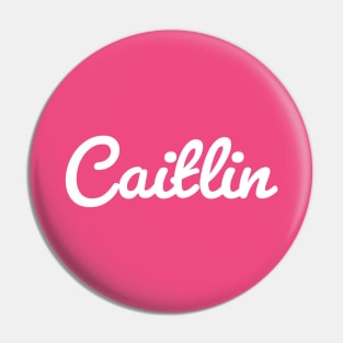 Caitlin White Cursive Script Typography Pin