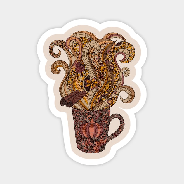 Pumpkin latte Magnet by Valentina Harper