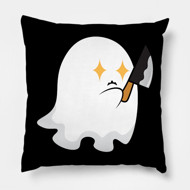 Halloween ghost knife Pillow by CITYs