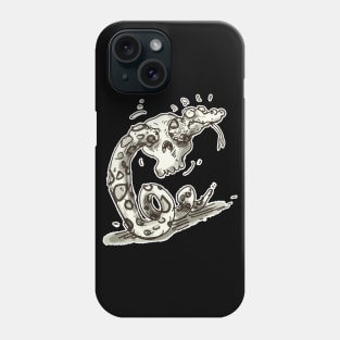 clumsy rattlesnake stuck while trying to pass throught into skull Phone Case