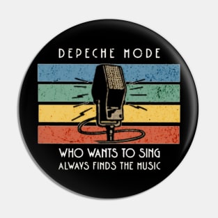 depechename/ vintage microphone art Pin