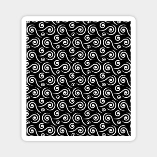 black and white spiral seamless pattern Magnet