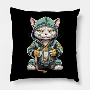 Hip Hop Art Cat Money Pillow