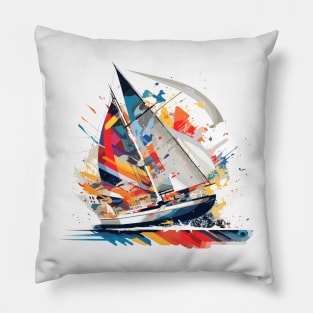 Sailing Boat Sea World Ocean Beauty Discovery Travel Pillow